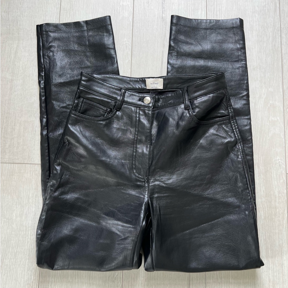 Wilfred Faux Leather Straight Leg Pants